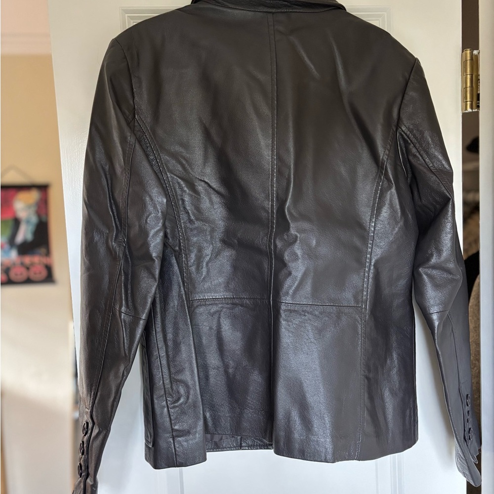 Women's Deep Brown Leather Blazer/Jacket - Picture 5 of 5